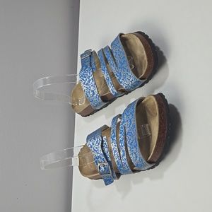 Betula Birkenstock Blue & Silver Sandals